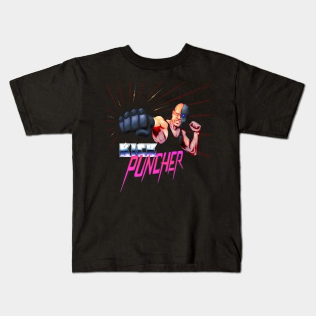 Kick Puncher (in black) Kids T-Shirt by MunkeeWear